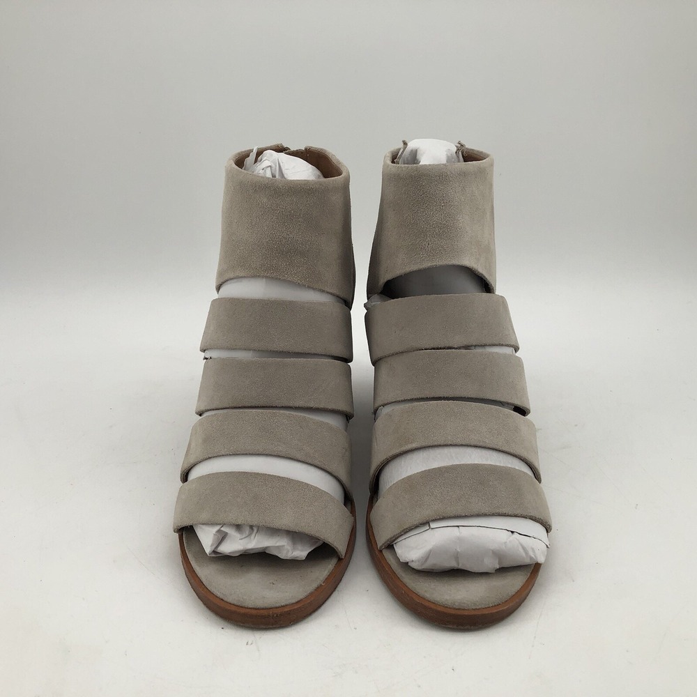 Frye Tash Cut Out Bootie Size 8.5 Sandal Milkshake Beige Gray Suede - Picture 6 of 10